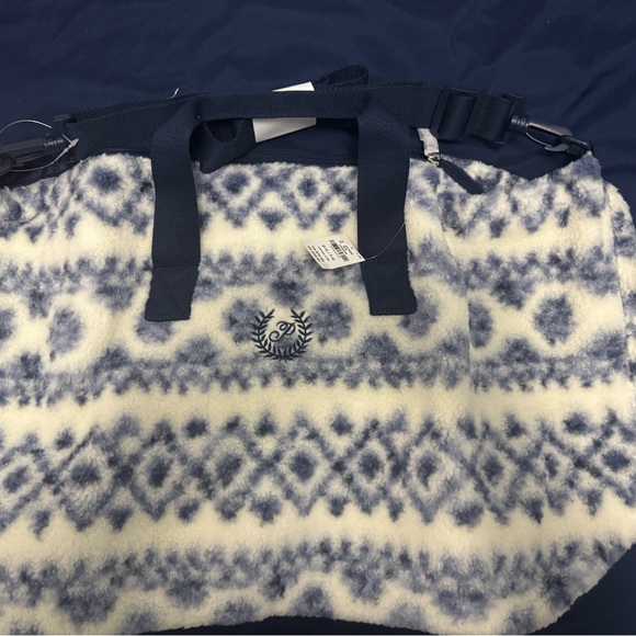 PINK Victoria's Secret Handbags - PINK Victoria's Secret Blue and Cream Patterned Tote